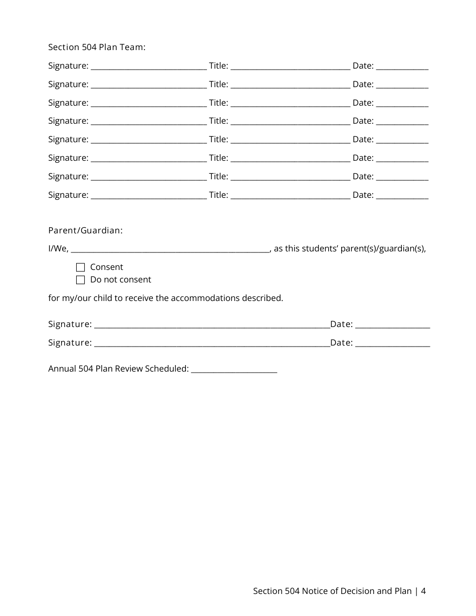 Section 504 Notice of Decision and 504 Plan - Utah, Page 5