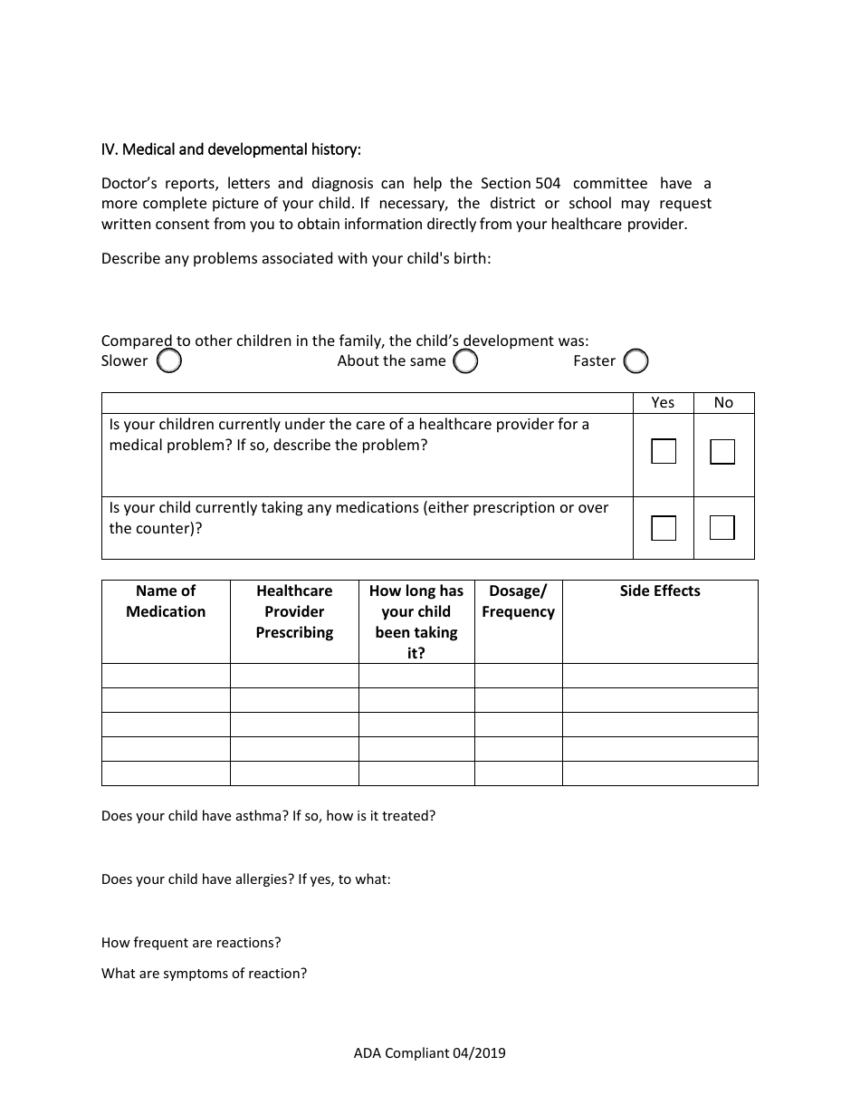 Section 504 Parent / Guardian Input - Utah, Page 3