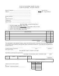 Document preview: Claim for Payment - Expert Witness - County of Kern, California