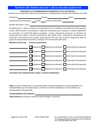 Document preview: Revision De La Determinacion De Manifiesto De La Seccion 504 - Utah (Spanish)