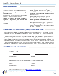 Aviso De Cuotas Escolares Para Familias De Estudiantes De Grados 7-12 - Utah (Spanish), Page 2