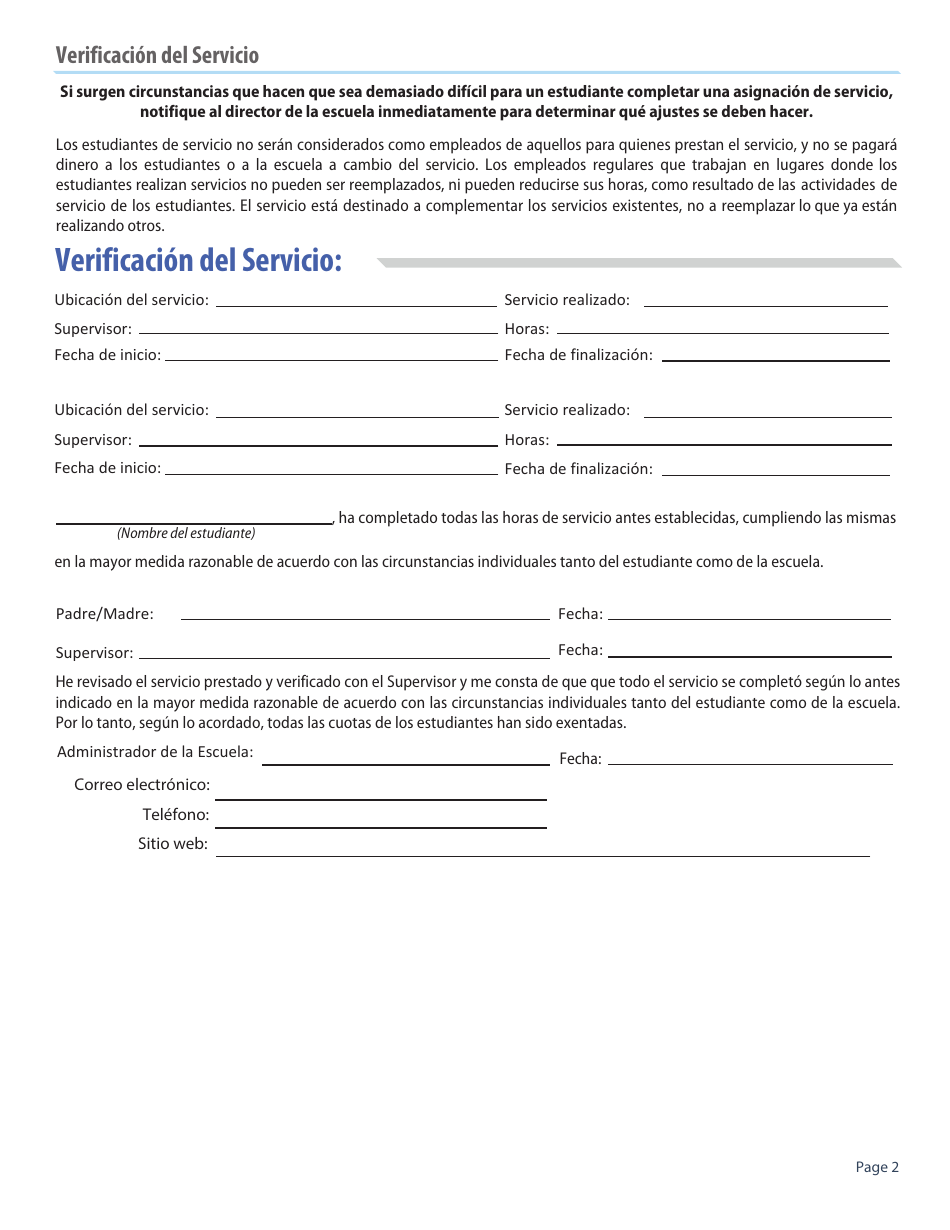Formulario De Acuerdo De Servicio, Verificacion Y Apelacion - Utah (Spanish), Page 2
