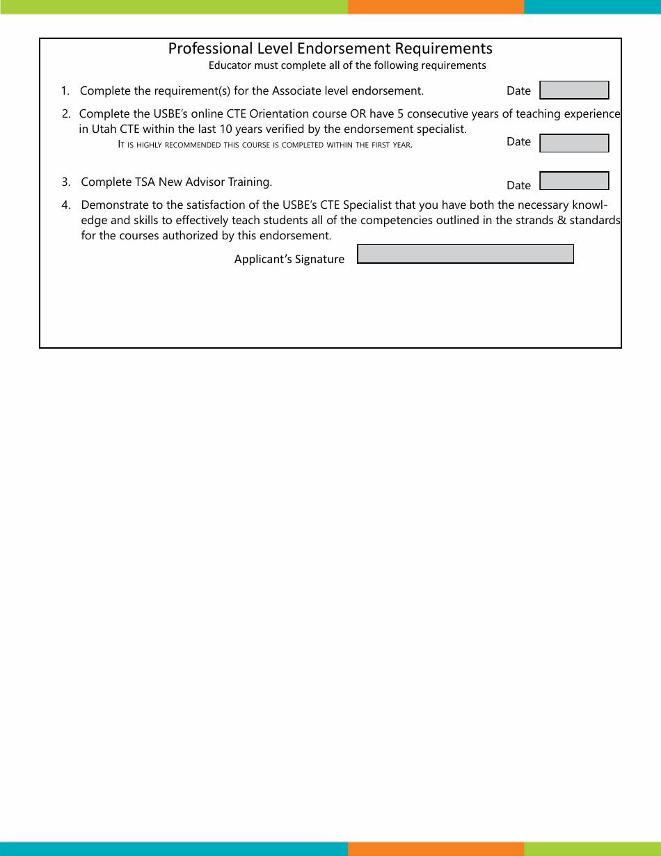 Cad Architectural Design Endorsement Application - Utah, Page 2