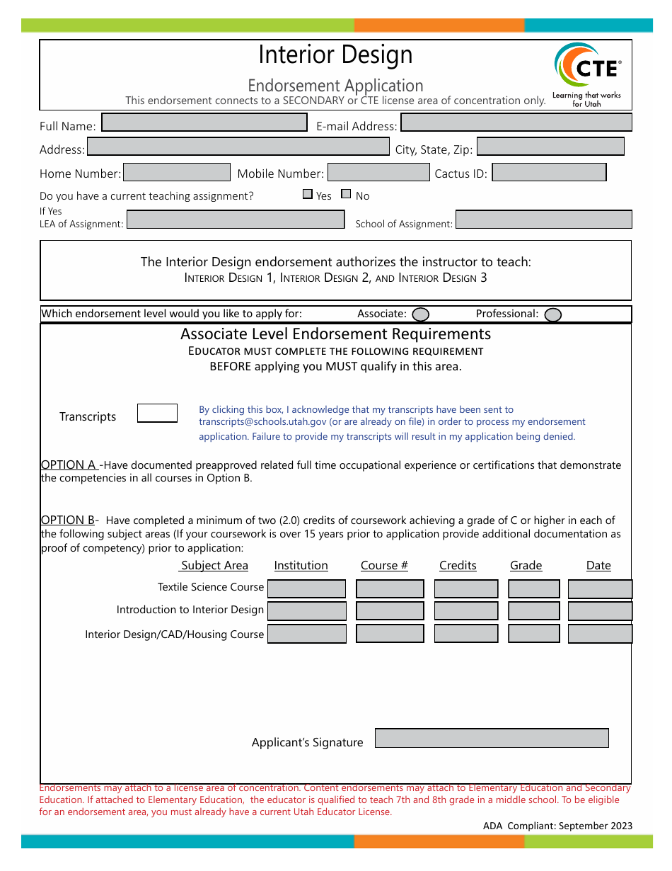 Utah Interior Design Endorsement Application - Fill Out, Sign Online ...