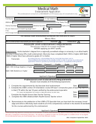 Document preview: Medical Math Endorsement Application - Utah