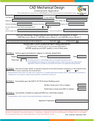 Document preview: Cad Mechanical Design Endorsement Application - Utah