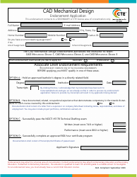 Cad Mechanical Design Endorsement Application - Utah