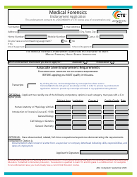 Document preview: Medical Forensics Endorsement Application - Utah