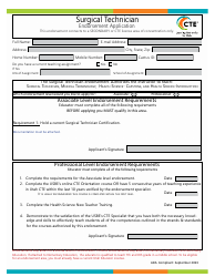 Document preview: Surgical Technician Endorsement Application - Utah