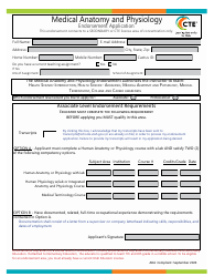 Medical Anatomy and Physiology Endorsement Application - Utah