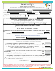 Document preview: Aviation - Flight Endorsement Application - Utah