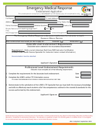 Document preview: Emergency Medical Response Endorsement Application - Utah