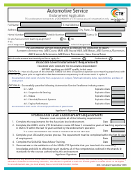 Document preview: Automotive Service Endorsement Application - Utah