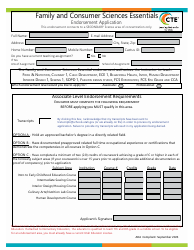 Document preview: Family and Consumer Sciences Essentials Endorsement Application - Utah