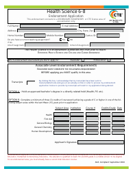 Health Science 6-8 Endorsement Application - Utah