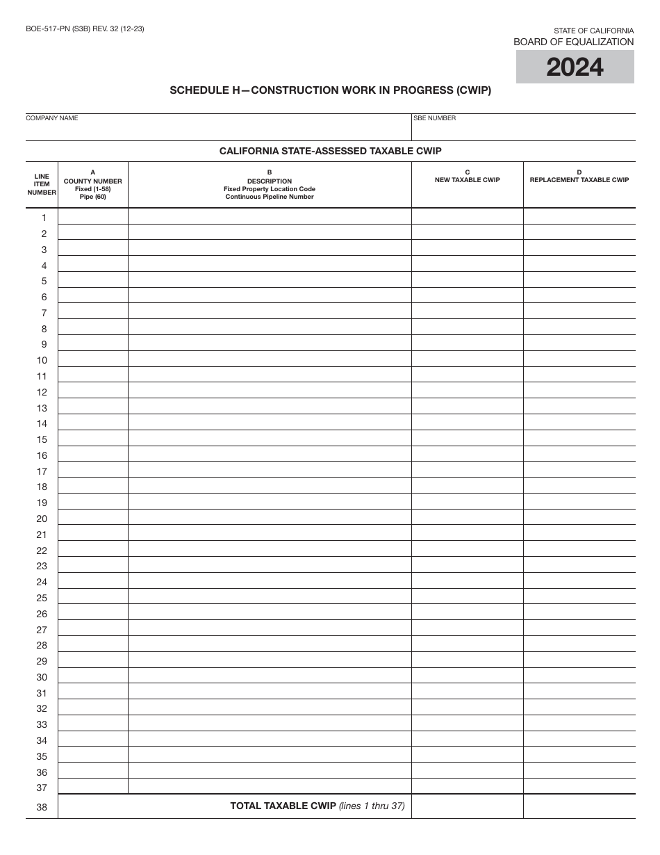 Form BOE-517-PN Property Statement - Intercounty Pipelines - Noncommon Carrier Pipelines - California, Page 6