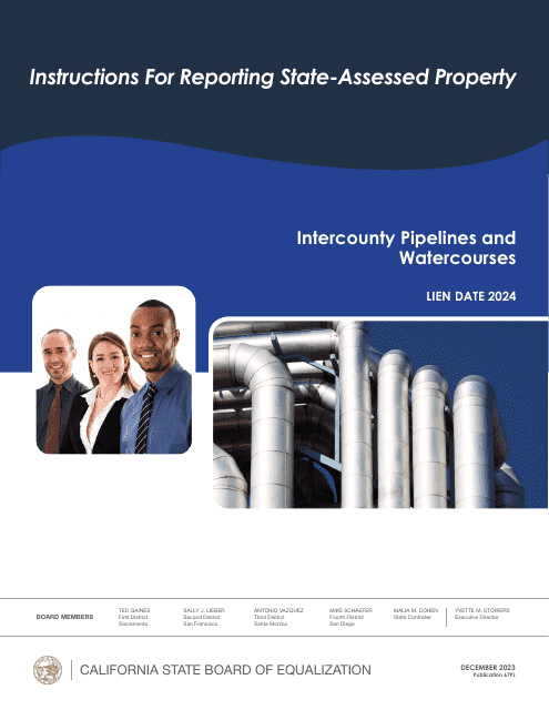 Instructions for Reporting State-Assessed Property - Intercounty Pipelines and Watercourses - California Download Pdf
