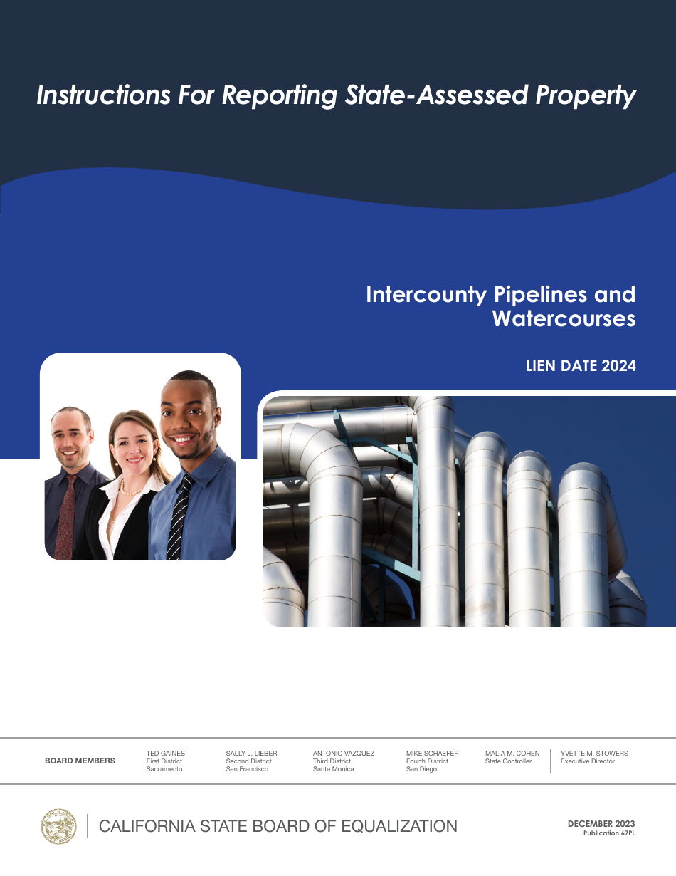 Instructions for Reporting State-Assessed Property - Intercounty Pipelines and Watercourses - California, Page 1