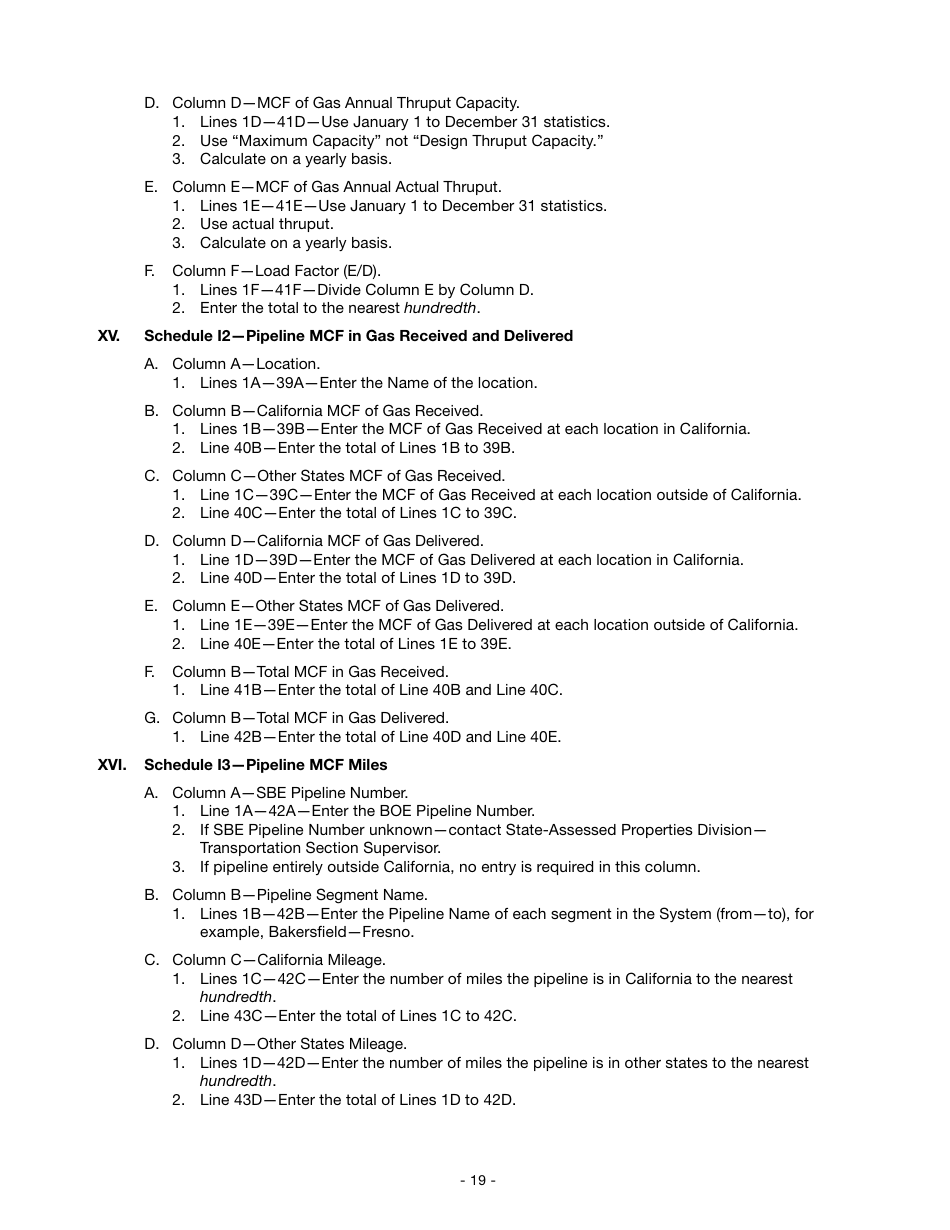 Instructions for Reporting State-Assessed Property - Intercounty Pipelines and Watercourses - California, Page 22