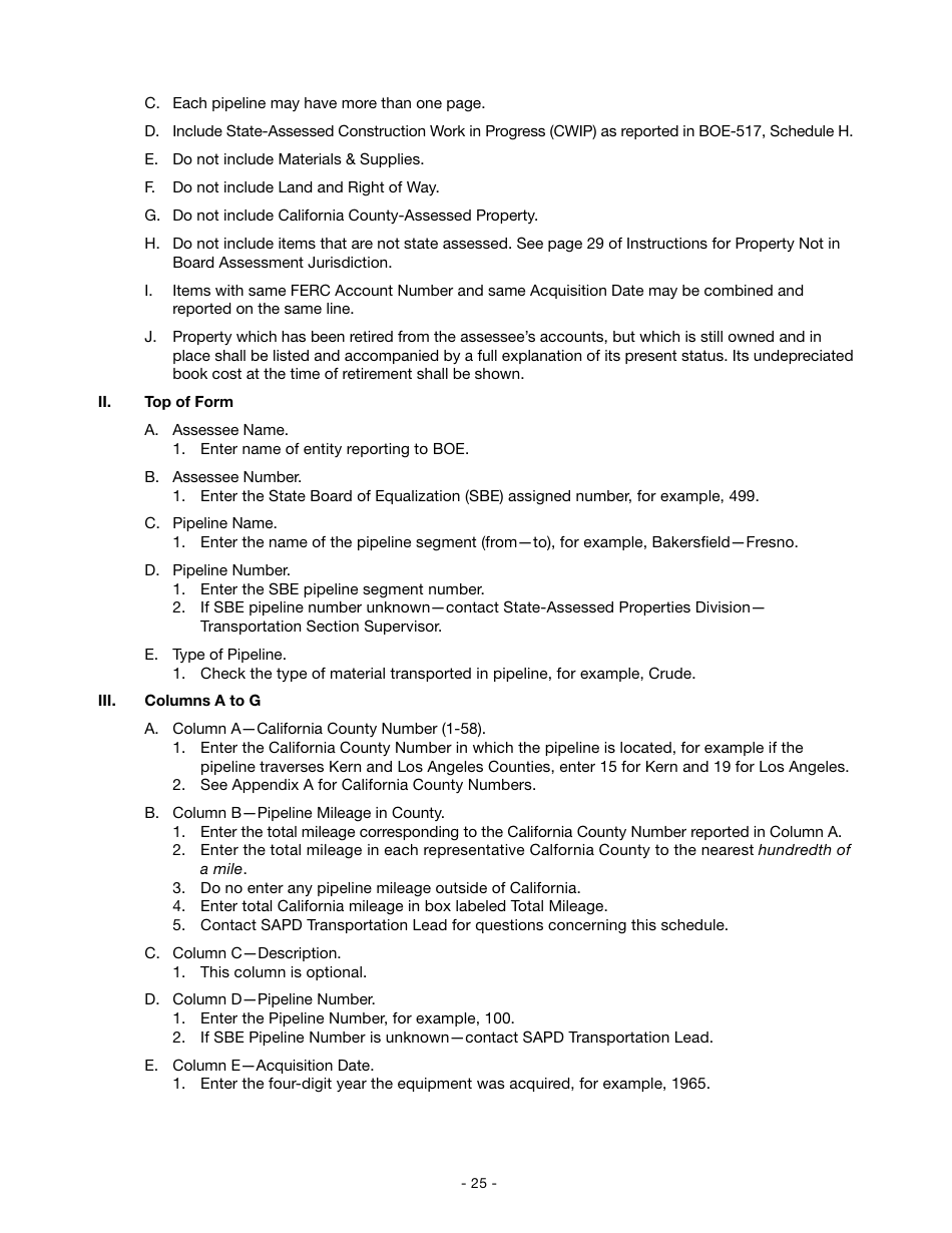 Instructions for Reporting State-Assessed Property - Intercounty Pipelines and Watercourses - California, Page 28