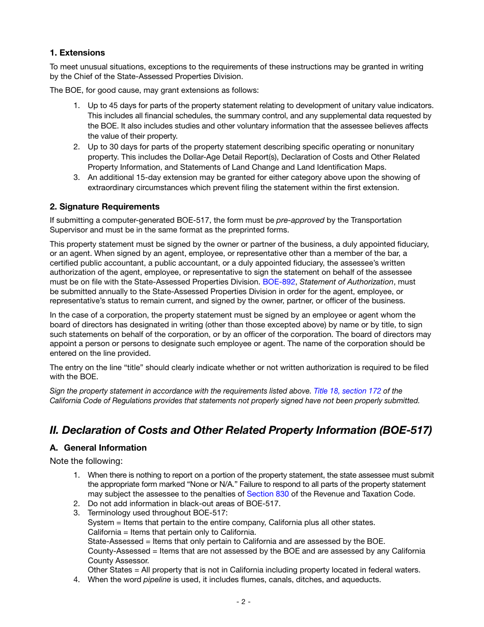 Instructions for Reporting State-Assessed Property - Intercounty Pipelines and Watercourses - California, Page 5