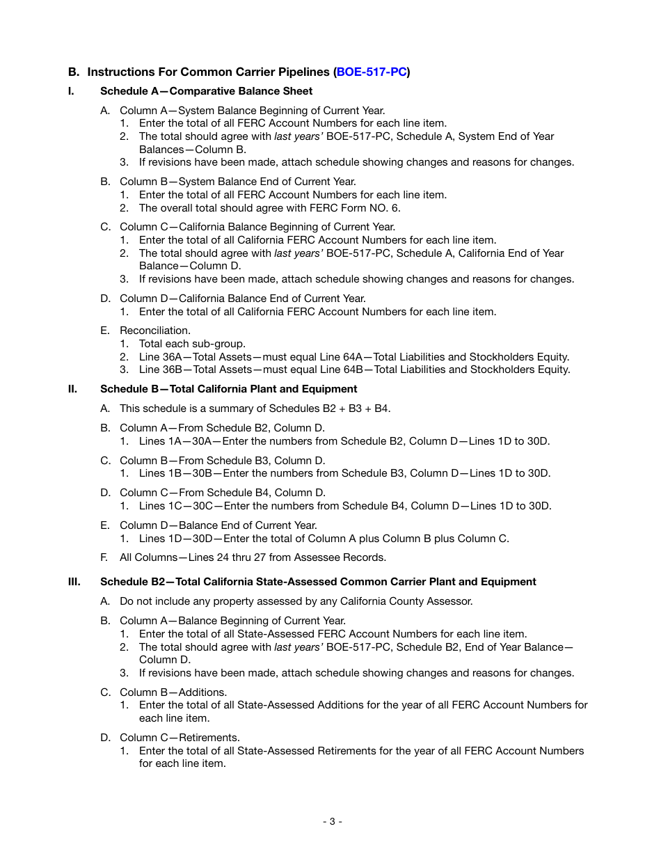 Instructions for Reporting State-Assessed Property - Intercounty Pipelines and Watercourses - California, Page 6