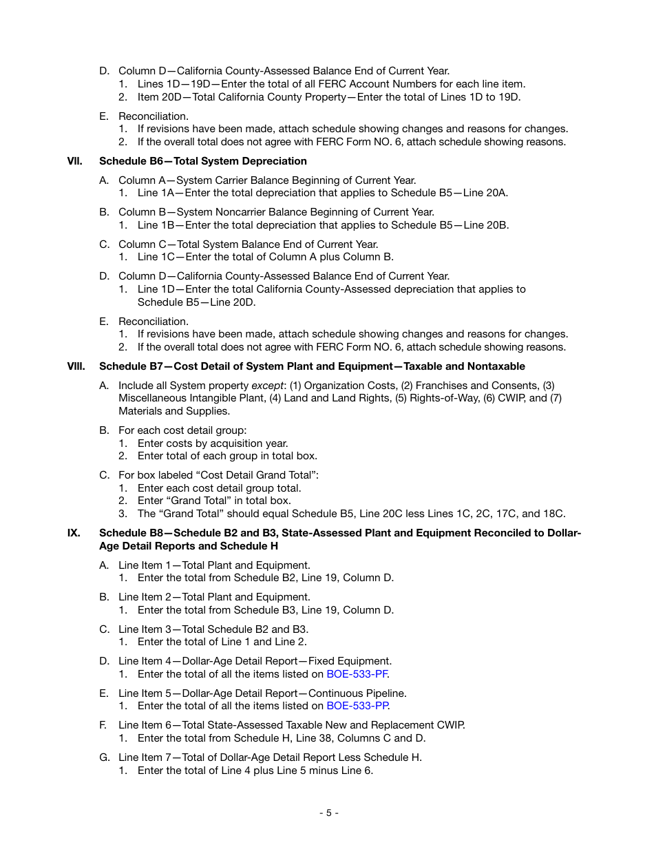 Instructions for Reporting State-Assessed Property - Intercounty Pipelines and Watercourses - California, Page 8