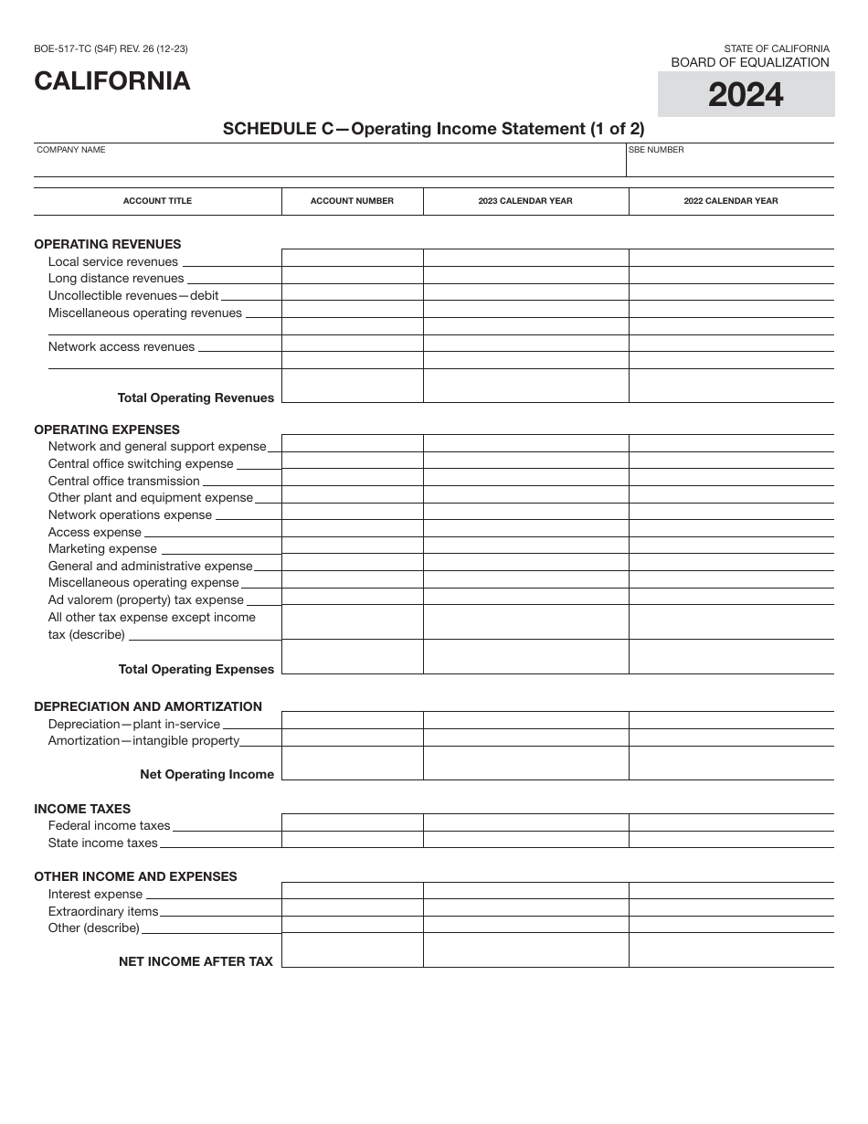 Form BOE-517-TC Property Statement - Telecommunications Carriers - California, Page 7