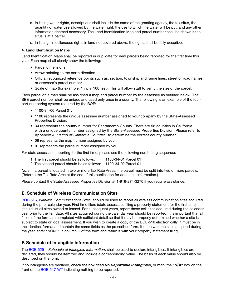 Instructions for Reporting State-Assessed Property - Wireless Telephone and Radio Common Carriers - California, Page 7