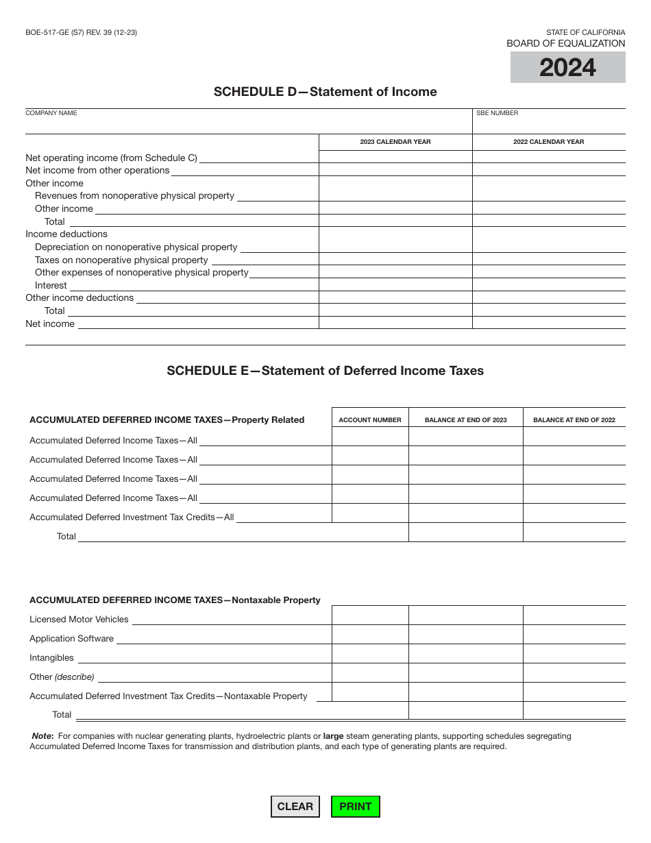 Form BOE-517-GE Property Statement - Gas and / or Electric Companies - California, Page 13
