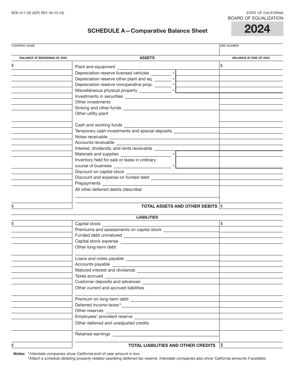 Form BOE-517-GE Property Statement - Gas and / or Electric Companies - California, Page 3