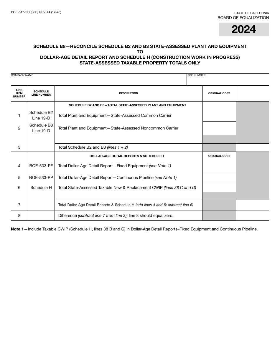 Form BOE-517-PC Property Statement - Intercounty Pipelines - Common Carrier Pipelines - California, Page 12