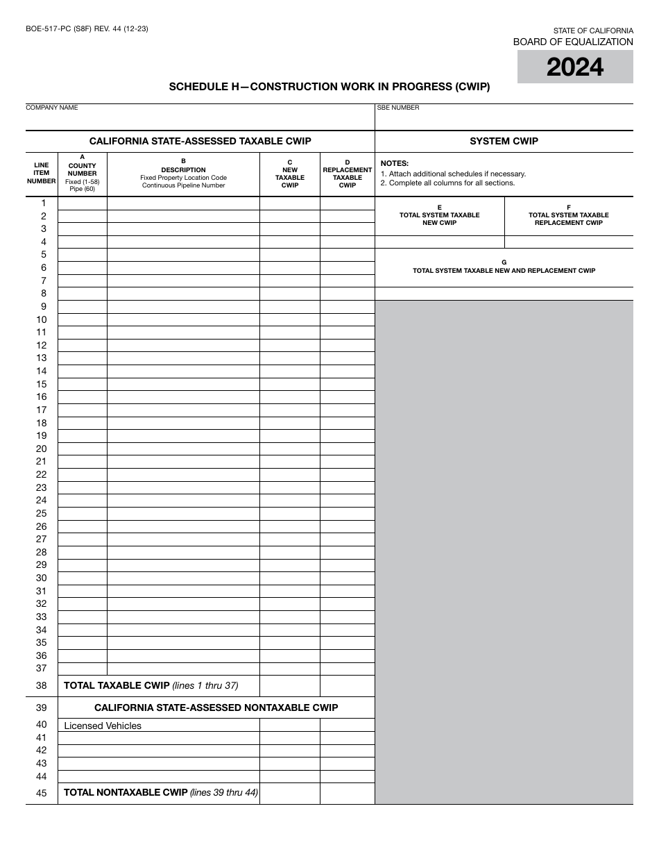 Form BOE-517-PC Property Statement - Intercounty Pipelines - Common Carrier Pipelines - California, Page 15