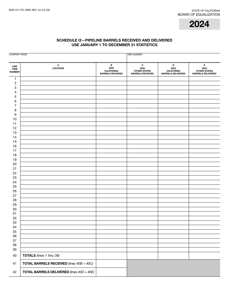 Form BOE-517-PC Property Statement - Intercounty Pipelines - Common Carrier Pipelines - California, Page 17