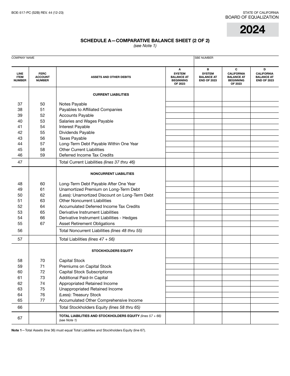 Form BOE-517-PC Property Statement - Intercounty Pipelines - Common Carrier Pipelines - California, Page 4