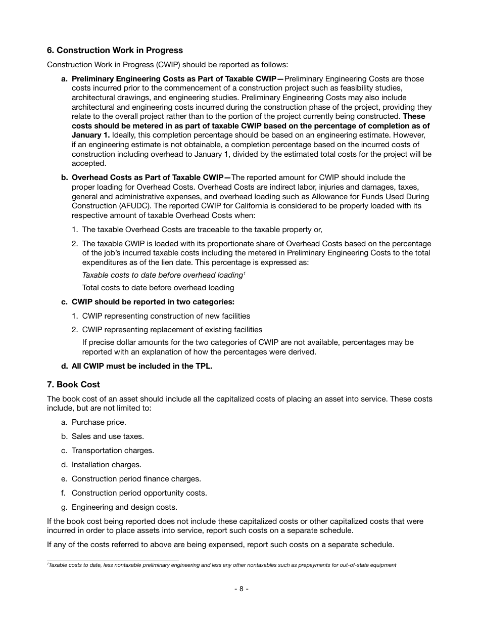 Instructions for Reporting State-Assessed Property - Telecommunication Carriers - California, Page 11