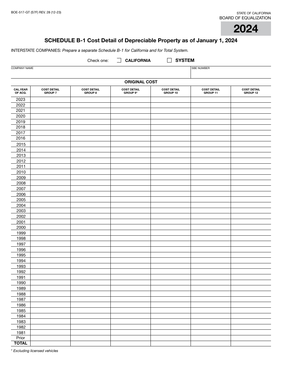 Form BOE-517-GT Property Statement - Gas Transmission Companies - California, Page 13