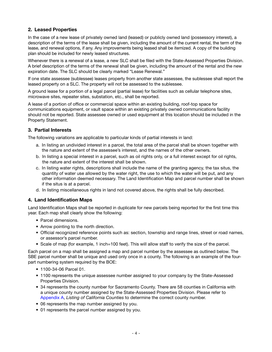 Instructions for Reporting State-Assessed Property - Railcar Maintenance Facilities - California, Page 7