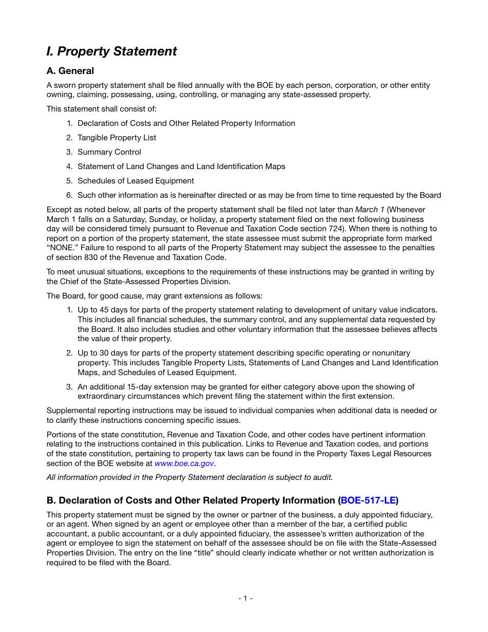 Instructions for Reporting State-Assessed Property - Telephone Companies-Local Exchange Carriers - California, Page 4