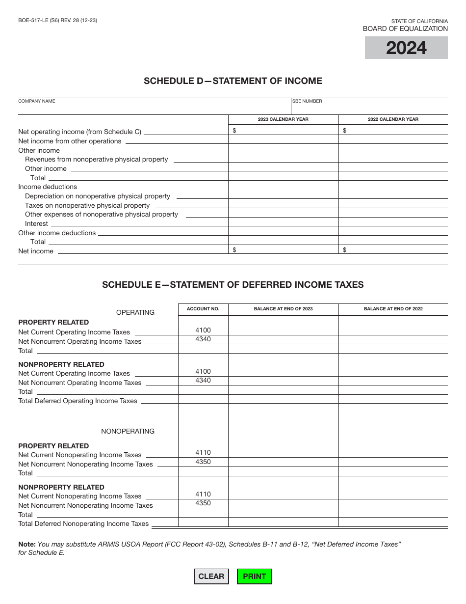 Form BOE-517-LE Property Statement - Local Exchange Telephone Companies - California, Page 11