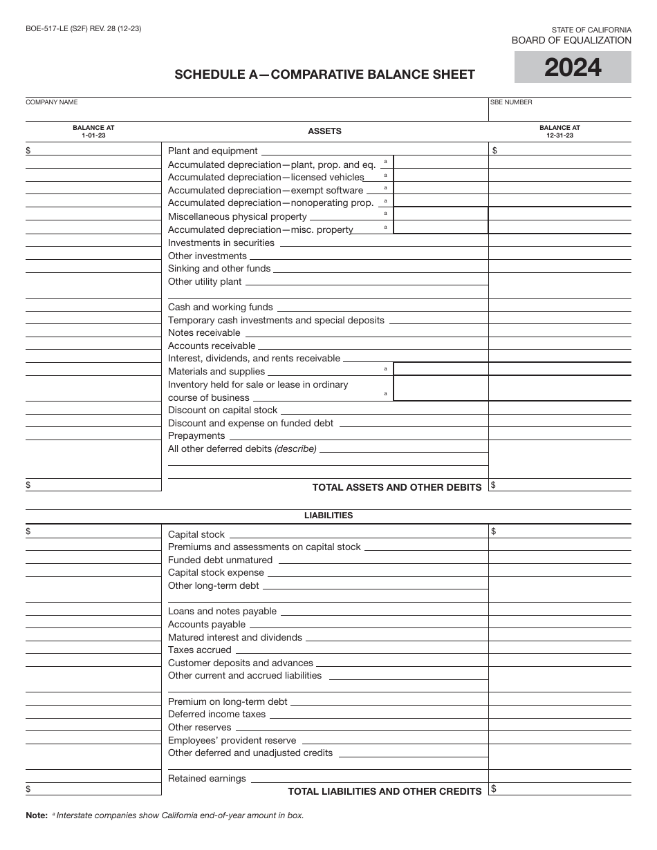Form BOE-517-LE Property Statement - Local Exchange Telephone Companies - California, Page 3