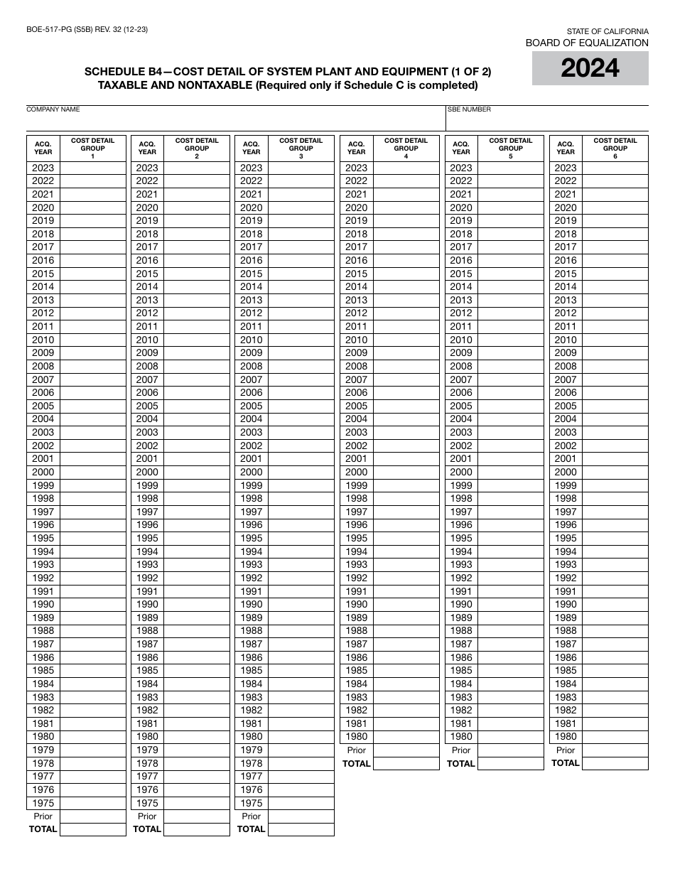Form BOE-517-PG Property Statement - Intercounty Pipelines - Natural Gas Pipelines - California, Page 10