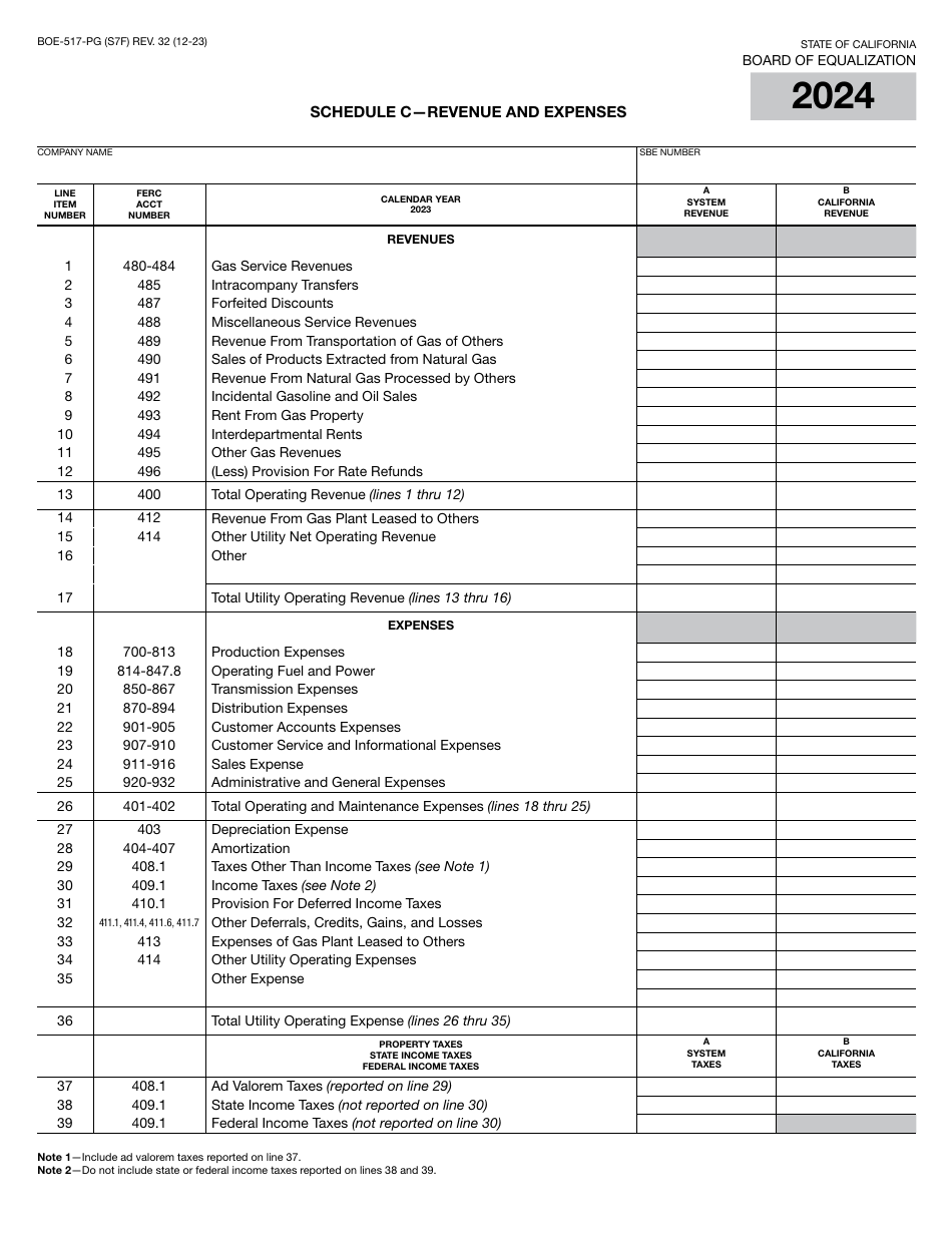 Form BOE-517-PG Property Statement - Intercounty Pipelines - Natural Gas Pipelines - California, Page 13