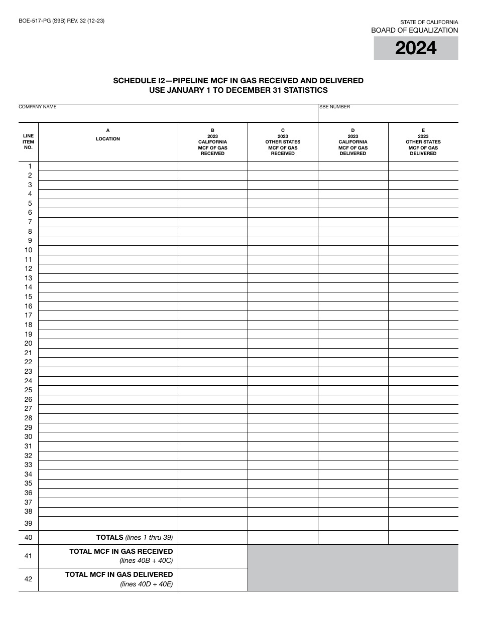 Form BOE-517-PG Property Statement - Intercounty Pipelines - Natural Gas Pipelines - California, Page 18