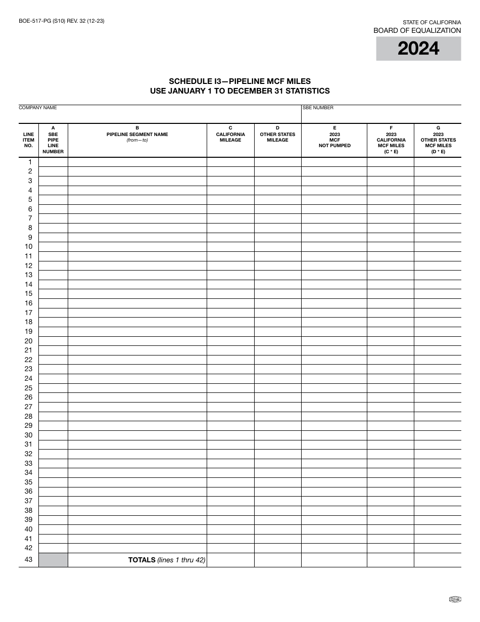 Form BOE-517-PG Property Statement - Intercounty Pipelines - Natural Gas Pipelines - California, Page 19