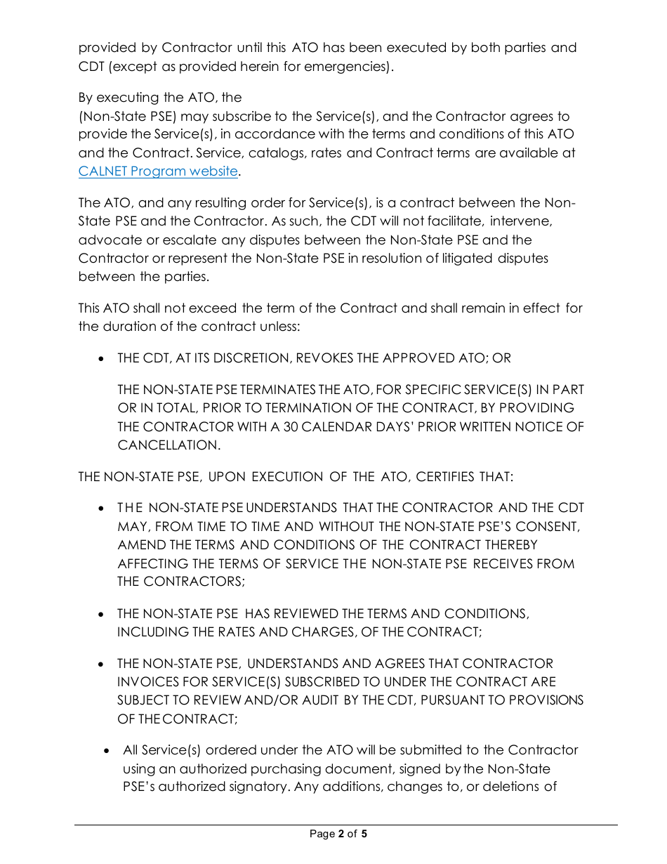 Authorization to Order (Ato) - Firstnet Category 9.1 - Broadband for Public Safety - California, Page 2
