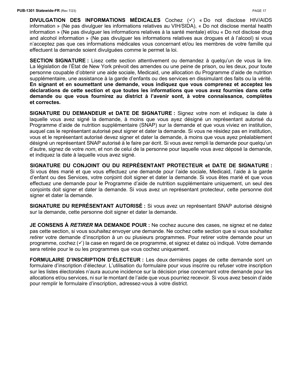 Instructions for Form LDSS-2921 New York State Application for Certain Benefits and Services - New York (French), Page 18