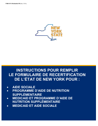 Instructions for Form LDSS-3174 New York State Recertification Form for Certain Benefits and Services - New York (French)