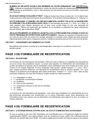 Instructions for Form LDSS-3174 New York State Recertification Form for Certain Benefits and Services - New York (French), Page 7