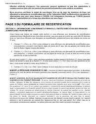 Instructions for Form LDSS-3174 New York State Recertification Form for Certain Benefits and Services - New York (French), Page 9